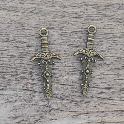 Antique Alloy Double-sided Sword Pendant