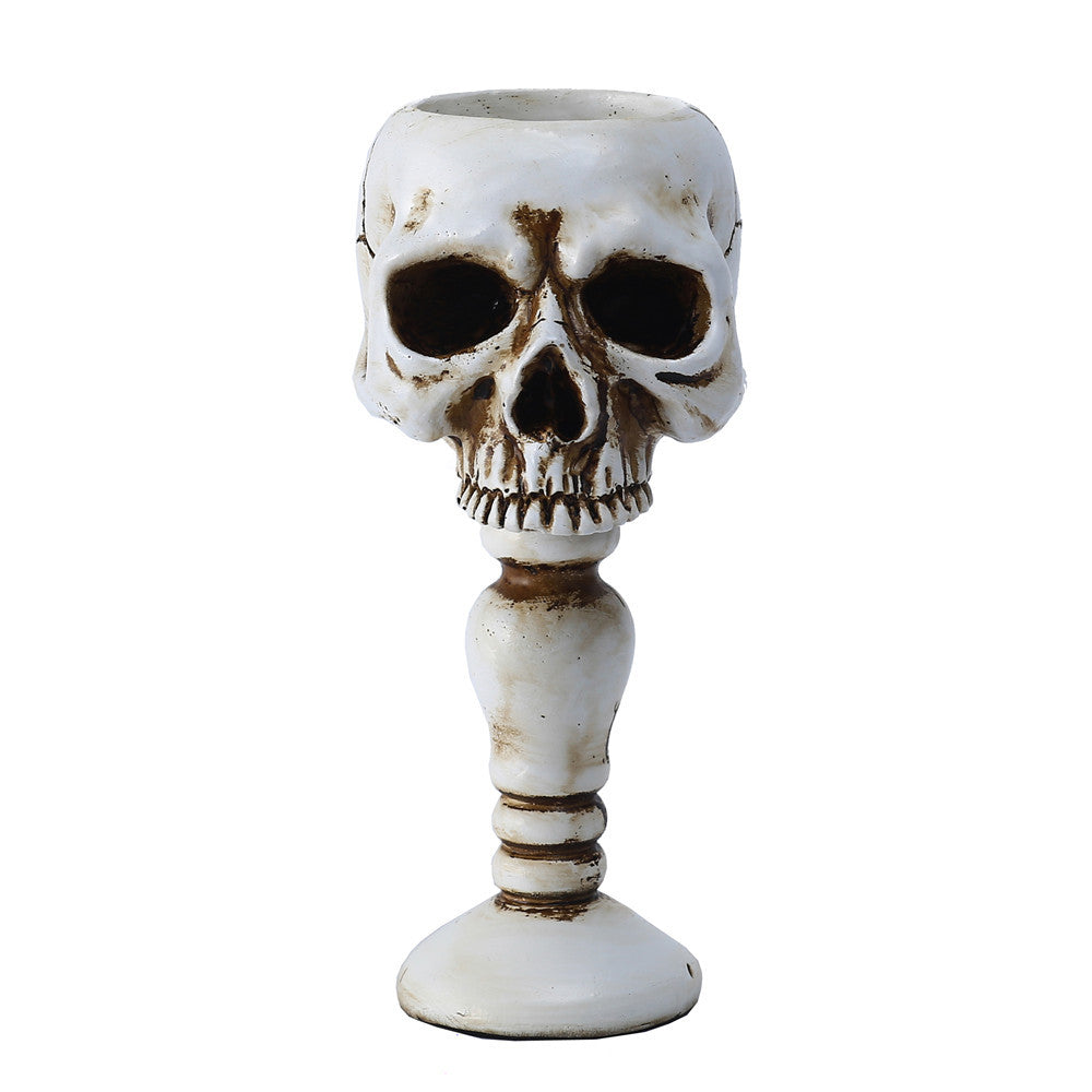 Three-dimensional Skull Column Candlestick Holder