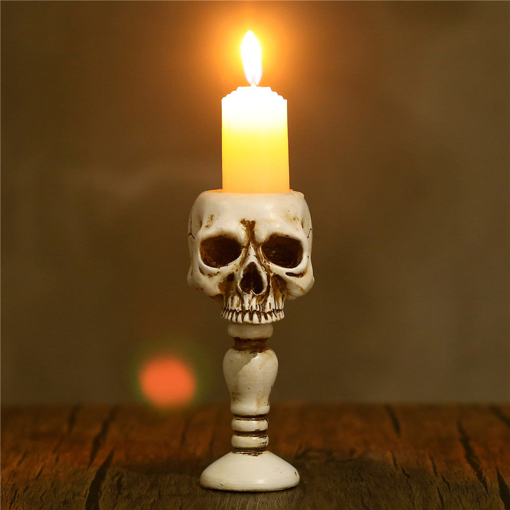 Three-dimensional Skull Column Candlestick Holder