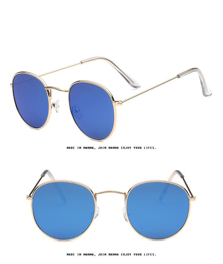 Trendy Color Film Round Frame Sunglasses