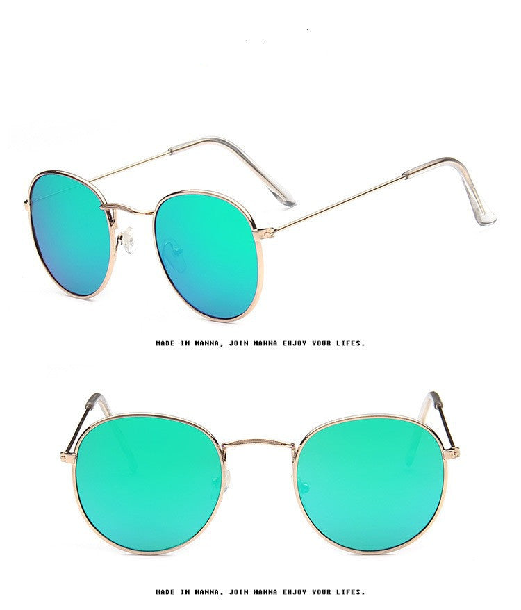 Trendy Color Film Round Frame Sunglasses