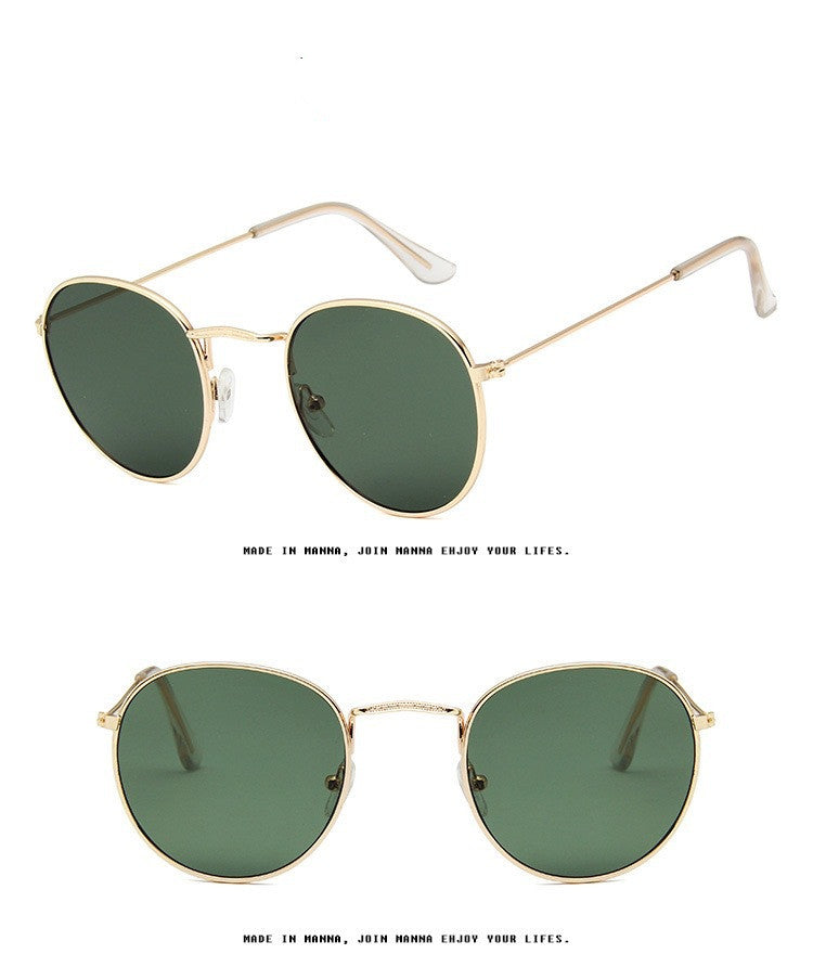 Trendy Color Film Round Frame Sunglasses