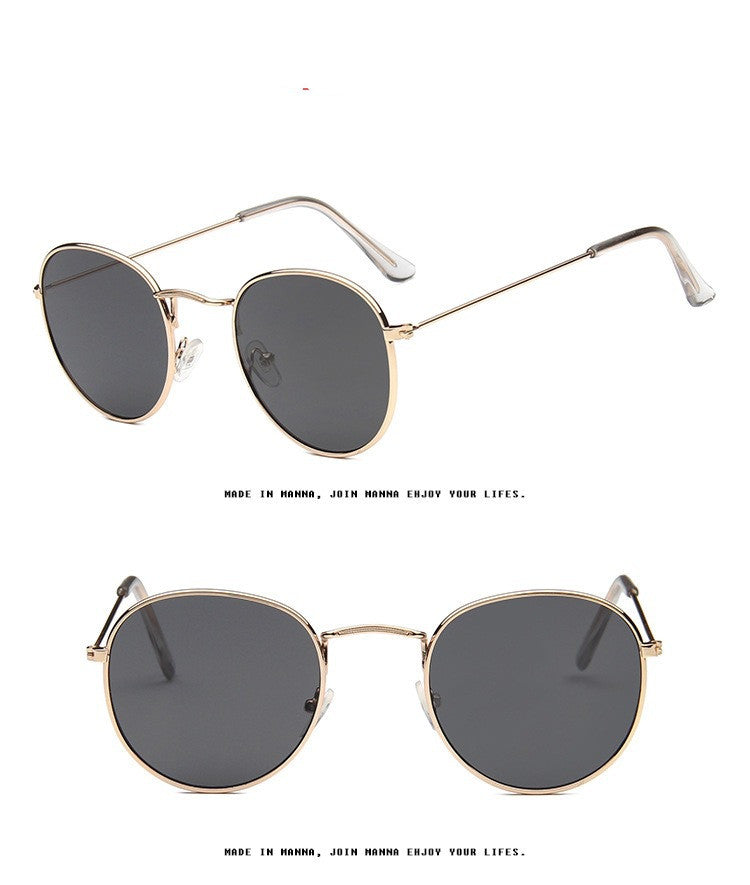 Trendy Color Film Round Frame Sunglasses