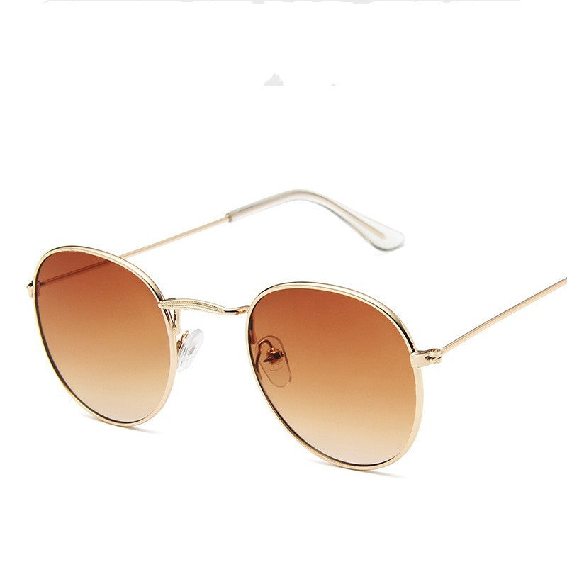 Trendy Color Film Round Frame Sunglasses