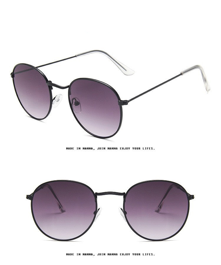 Trendy Color Film Round Frame Sunglasses