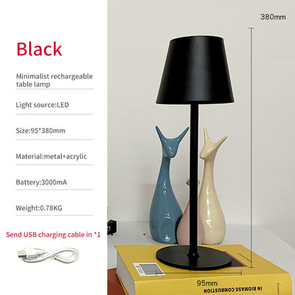 Nordic LED USB High Foot Metal Charging Table Lamp