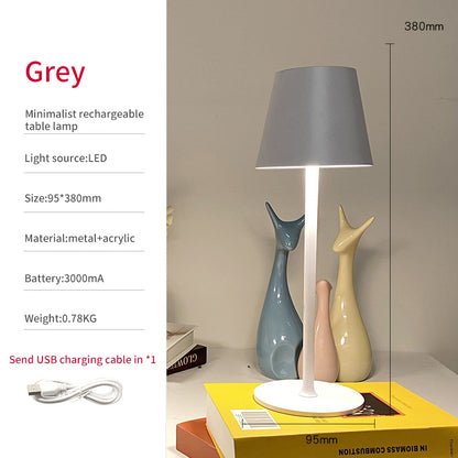 Nordic LED USB High Foot Metal Charging Table Lamp