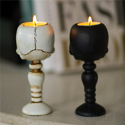 Three-dimensional Skull Column Candlestick Holder