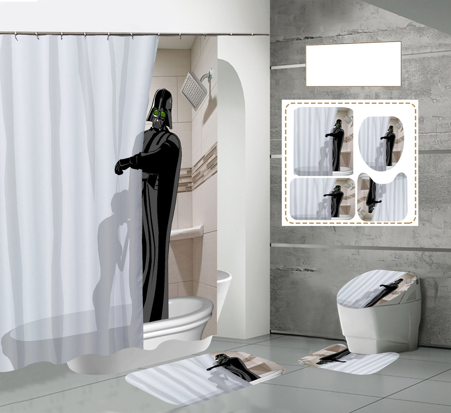 Polyester Waterproof Bath Curtain