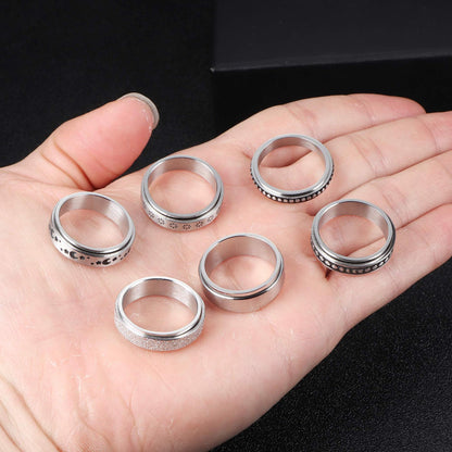 Stainless Steel Rotatable Spinner Anxiety Rings
