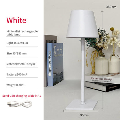 Nordic LED USB High Foot Metal Charging Table Lamp