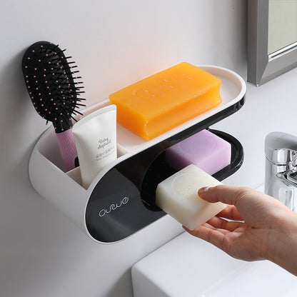 Wall-mounted Double-layer Non-perforated Soap Holder