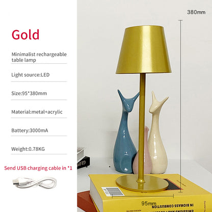 Nordic LED USB High Foot Metal Charging Table Lamp