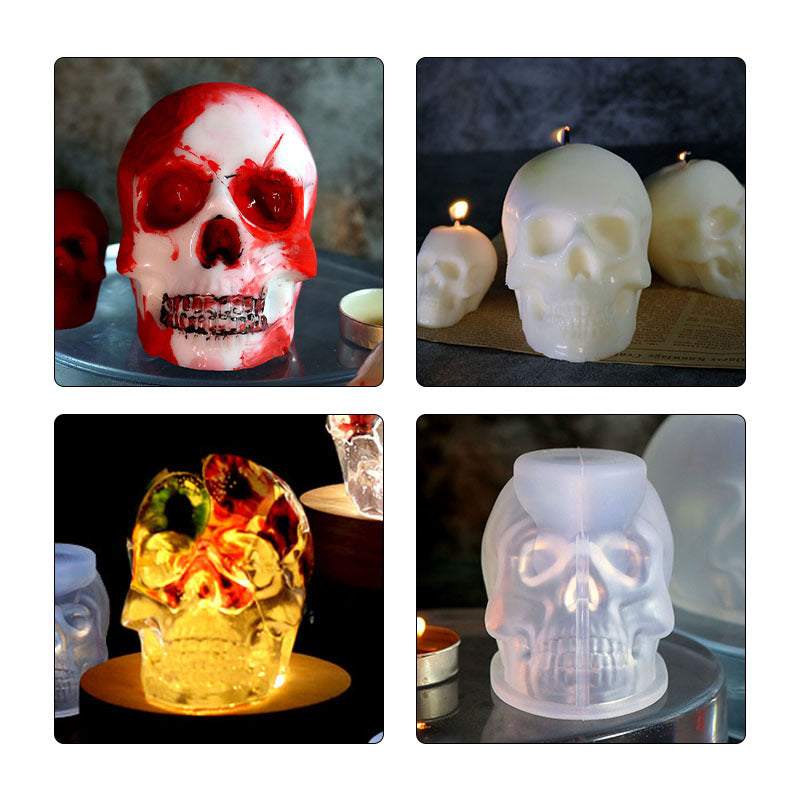 DIY Scar Face Skeleton Head Silicone Candle Mold