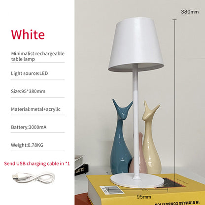 Nordic LED USB High Foot Metal Charging Table Lamp