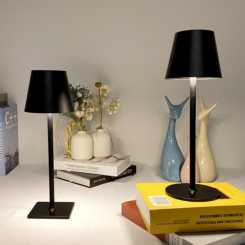 Nordic LED USB High Foot Metal Charging Table Lamp