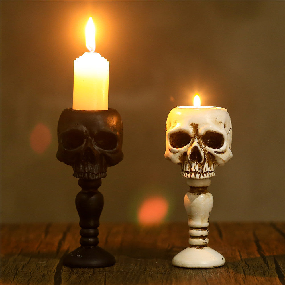 Three-dimensional Skull Column Candlestick Holder