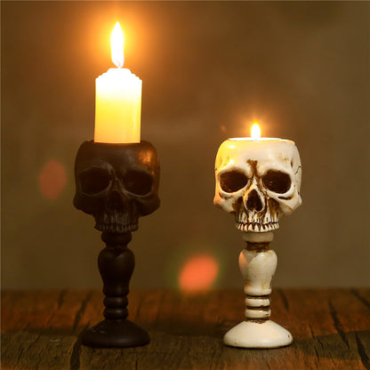 Three-dimensional Skull Column Candlestick Holder