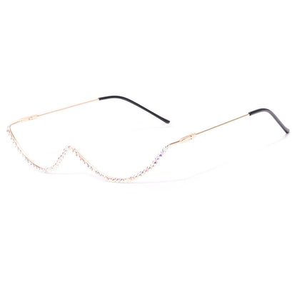 Diamond Steampunk Semicircle Lensless Sunglasses Frame