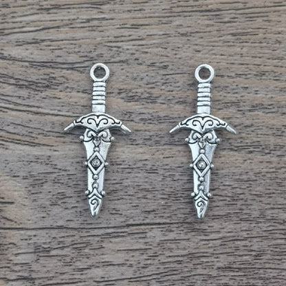 Antique Alloy Double-sided Sword Pendant