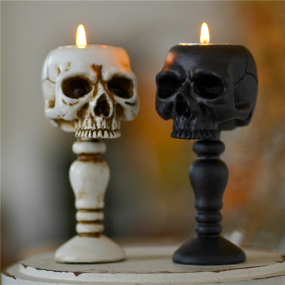 Three-dimensional Skull Column Candlestick Holder