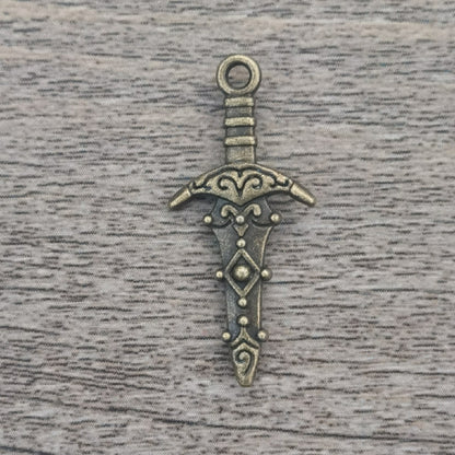 Antique Alloy Double-sided Sword Pendant