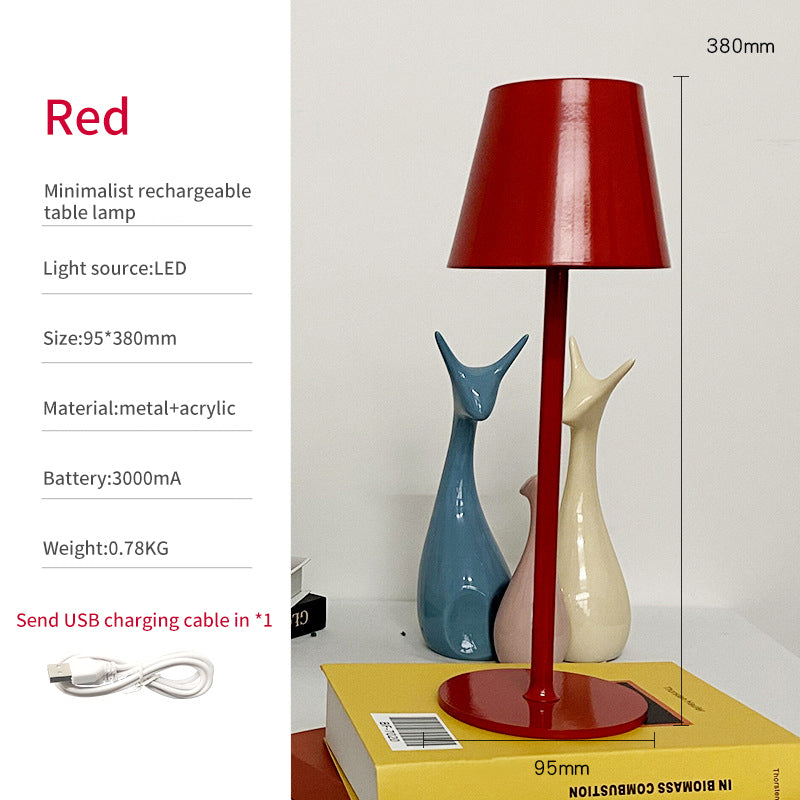 Nordic LED USB High Foot Metal Charging Table Lamp