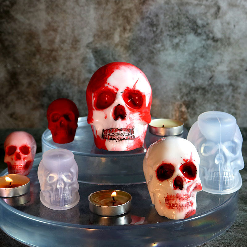 DIY Scar Face Skeleton Head Silicone Candle Mold