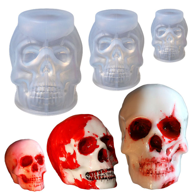 DIY Scar Face Skeleton Head Silicone Candle Mold