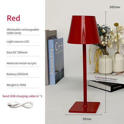 Nordic LED USB High Foot Metal Charging Table Lamp