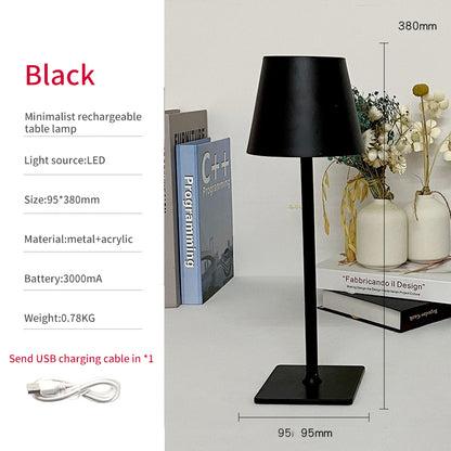 Nordic LED USB High Foot Metal Charging Table Lamp