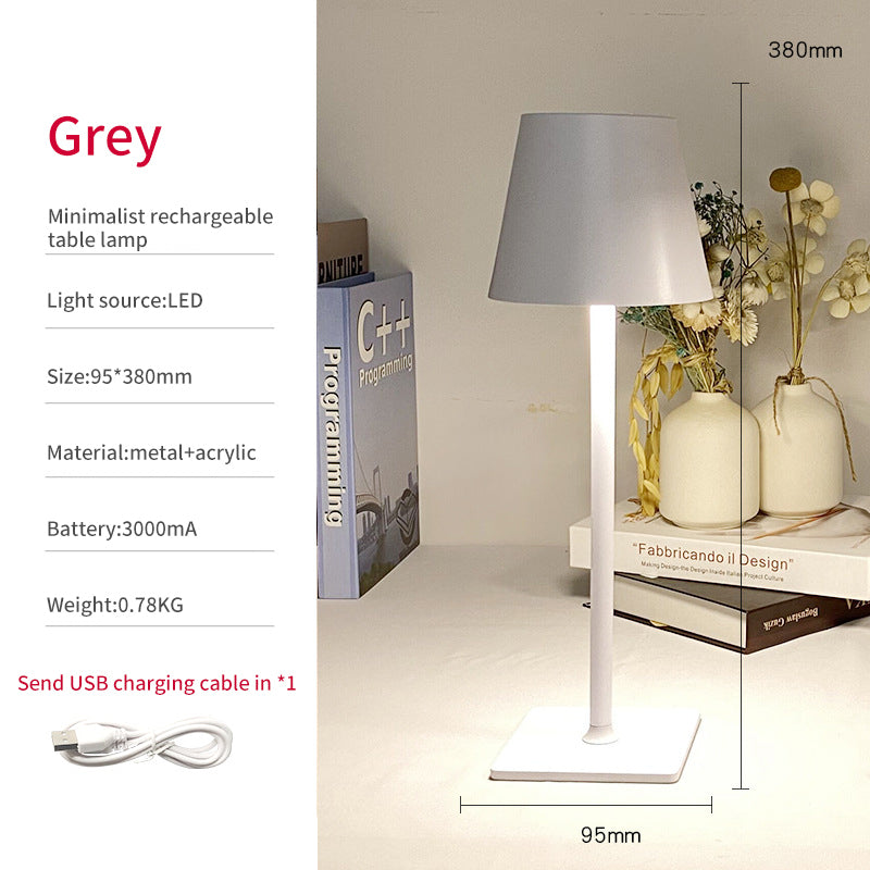 Nordic LED USB High Foot Metal Charging Table Lamp