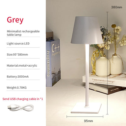 Nordic LED USB High Foot Metal Charging Table Lamp