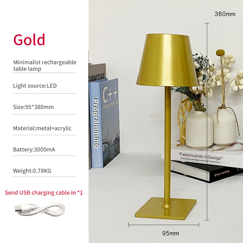 Nordic LED USB High Foot Metal Charging Table Lamp