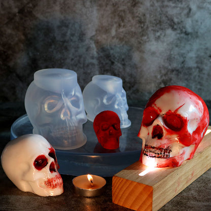 DIY Scar Face Skeleton Head Silicone Candle Mold