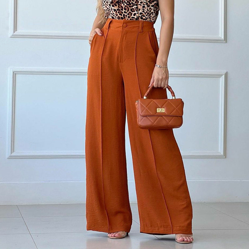 Loose Pleated Wide-leg Casual Pants