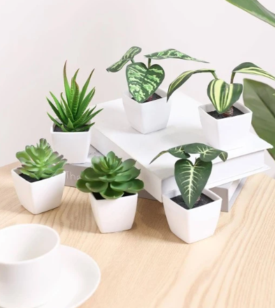 Artificial Potted Succulents Home Decor