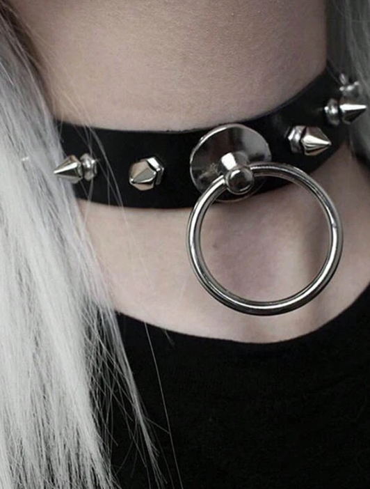 Gothic Spike Stud Choker Necklace