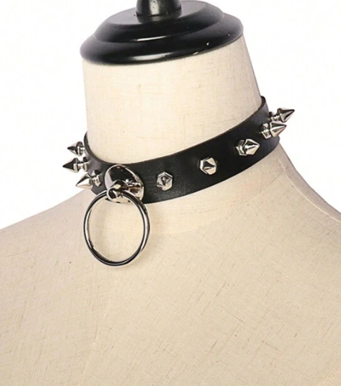 Gothic Spike Stud Choker Necklace