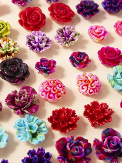 36 Pairs Random Flower Stud Earrings