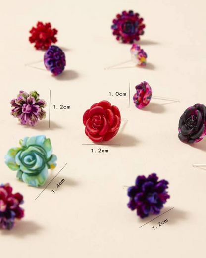 36 Pairs Random Flower Stud Earrings