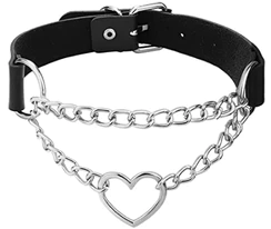 Heart Shape Double Chain Choker Necklace