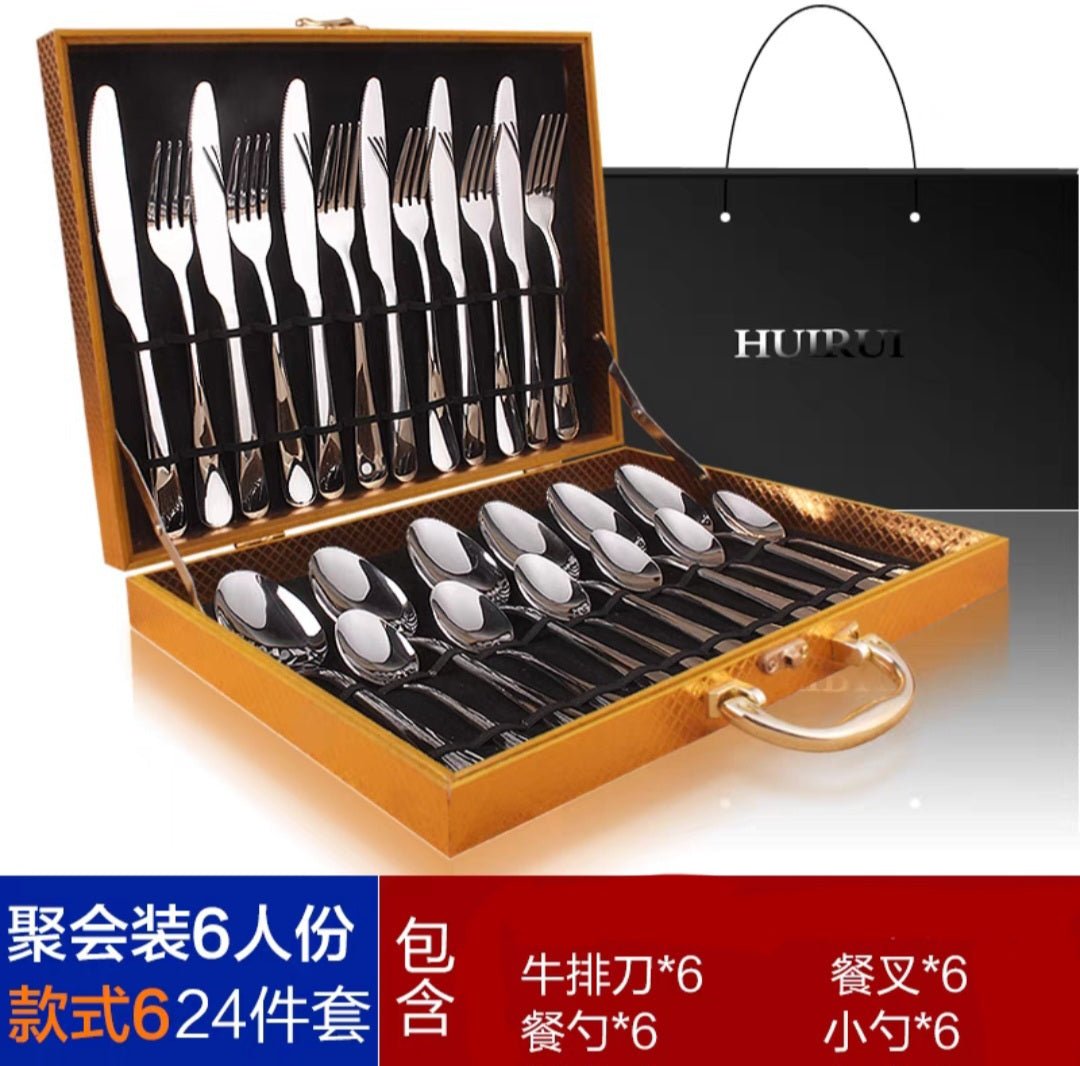 24pcs Silverware Cutlery Set