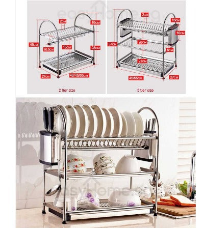 Stainless Steel Dish Rack A - (2 tier, 45cm)