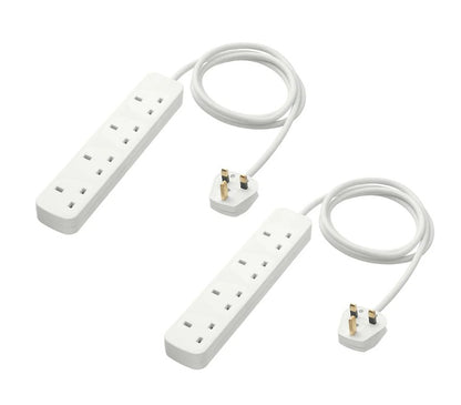 4-way socket, earthed/white