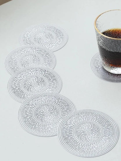 Floral Pattern Hollow Out Round Coaster