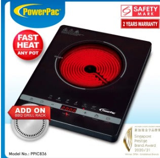 PowerPac Ceramic Cooker Infrared Cooker (Any Pot) 2000 Watts (PPIC836)