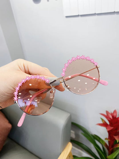 Children's Fashion Flower Metal Sunglasses