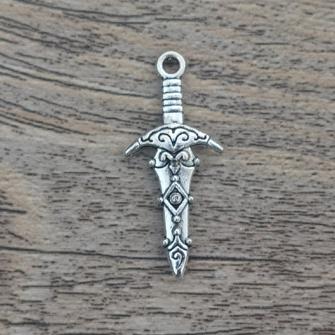 Antique Alloy Double-sided Sword Pendant