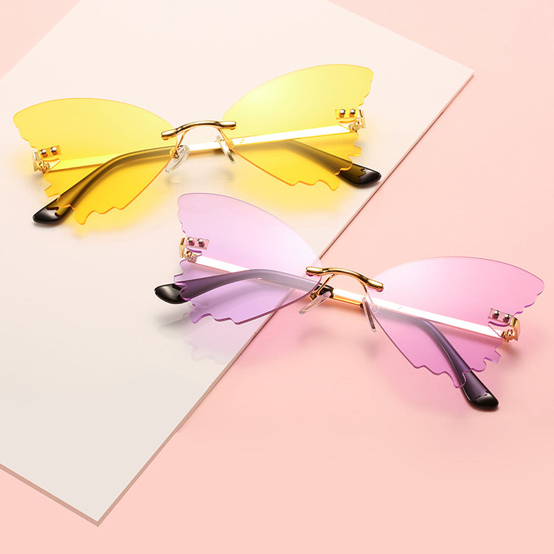 Butterfly Rimless Sunglasses